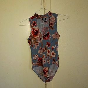 Nice light blue floral one piece